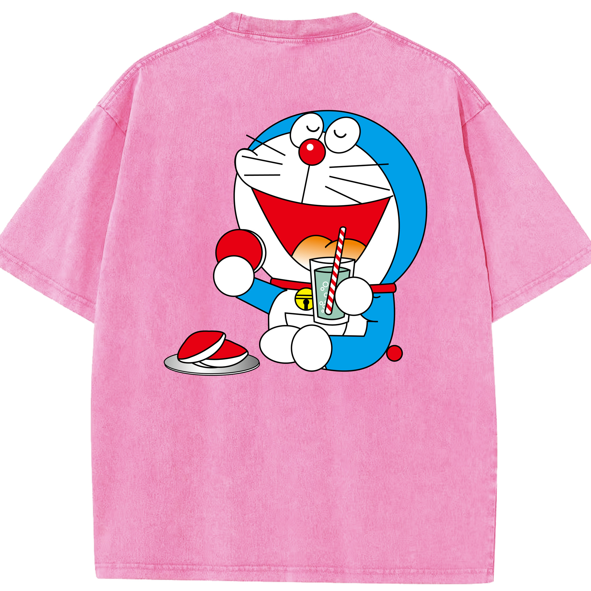 （画像用） ドラえもん Doraemon 綿100% ヴィンテージ風 半袖Tシャツ（背面プリント）